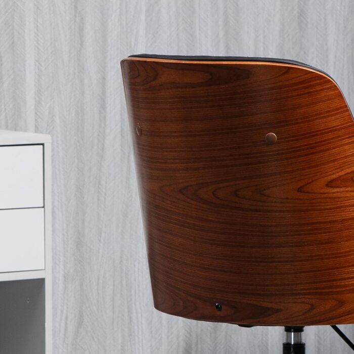 Офісне крісло Vinsetto – регульоване, ергономічне, чорне, для дому та офісу, 48,5 x 54,5 x 81-87 см