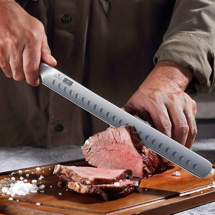 Набір кухонних ножів HOSHANHO 7 предметів: професійний набір з японської сталі з високим вмістом вуглецю, ультрагострі ножі з ергономічними ручками з паккавуда (2 ножі для обробки м'яса)