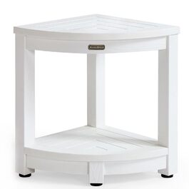 Двомісний стілець для душу Eck-Duschhocker, водонепроникний, з полівудних матеріалів, білий. Зручний стілець для душу та ванної кімнати, стійкий, з регульованими ніжками.