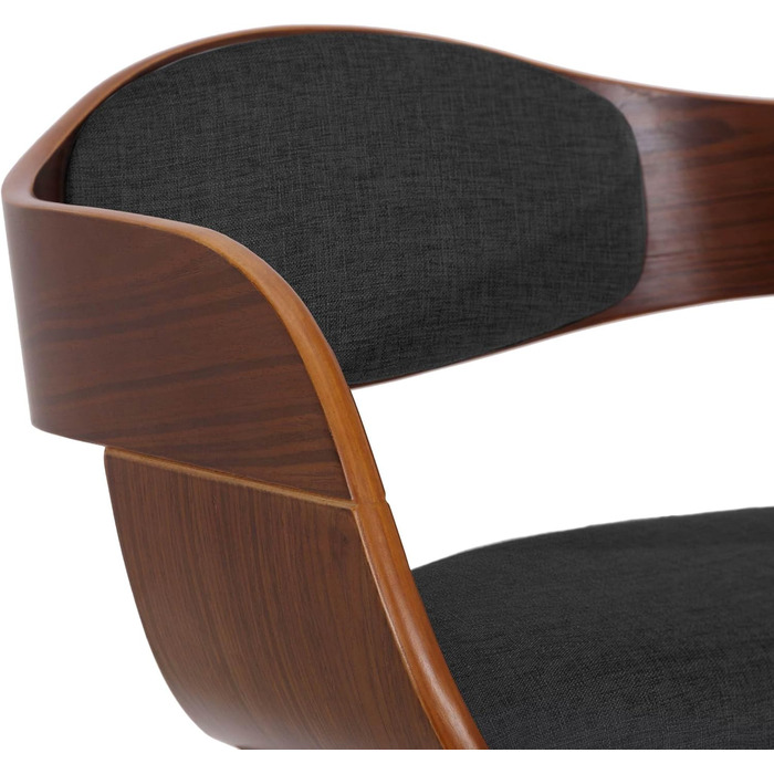 Обідній стілець CLP Kingston: ергономічний, з дерев'яним каркасом, 150 кг, горіх/темно-сірий