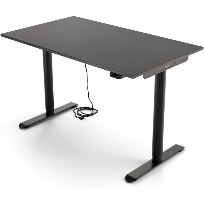 Дитячий стіл Yaasa Desk Basic S регульований по висоті, 120x70 см, чорний, incl. key замок і USB-порт для зарядки, стіл Антрацит 120 x 70 см