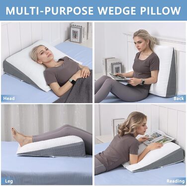 Подушка для ніг Havargo з піною з пам'яті, для підтримки ніг, знімний чохол, двошарова подушка для ніг, для сну з піднятими ногами