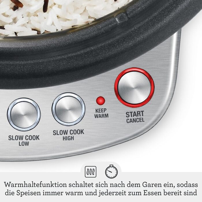 Мультиварка Sage The Risotto Plus: рисоварка, мультикухня, повільна плита, 3.7 л, нержавіюча сталь