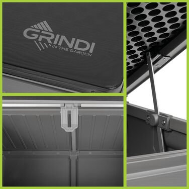 Водонепроникна садова скриня Grindi Morus 190л для подушок, інструментів, обладнання - вуличний ящик для зберігання на балкон, терасу, в сад