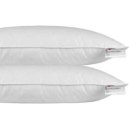 Подушка середньої м'якості Homescapes 40 х 80 см в комплекті з 2 шт. , пара подушок з гусячого пір'я і пуху, сертифікація Responsible-Down-Standard і Oeko-Tex, чохол з 100 бавовни