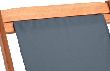 Лежак для відпочинку Casaria® з дерева, вологостійкий, складаний, регульований, до 160 кг, підлокітники, подушка для шиї, для саду та балкону, акація, 94x94x60 см, антрацит