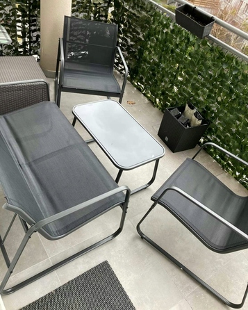 Комплект садових меблів зі штучного ротанга ZD Trading Lato, чорний, 4 предмети