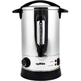 Електричний диспенсер для глінтвейну Grafner XL з нержавіючої сталі, 8,8 л, 1500 Вт, з краном, термостатом та захистом від перегріву