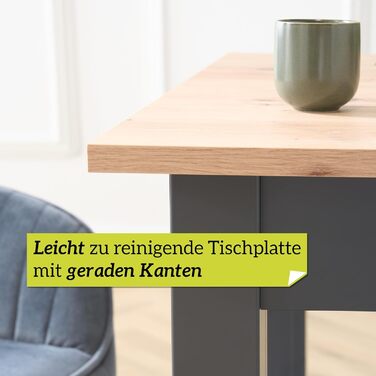 Розсувний обідній стіл Smart 80x80 см, Asteiche, для кухні, розтягується до 120 см, з висувною платформою, на 6 осіб