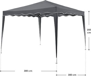 Намет Juskys Canopy Vivara 3x3 м - Висувна альтанка з регулюванням висоти, UV50 та водовідштовхувальні властивості - Садовий намет із сумкою - Шатро для саду - (Сірий)