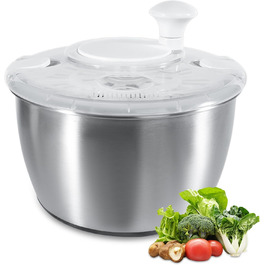 Швидка салатниця-швидкокрутка з нержавіючої сталі 4.5 л, біла