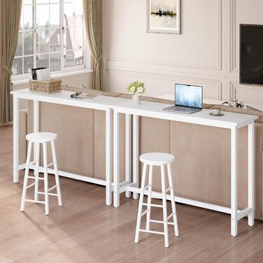 Набір барних стільців WOLTU: стіл та 2 стільці, 140x40x100 см, білий