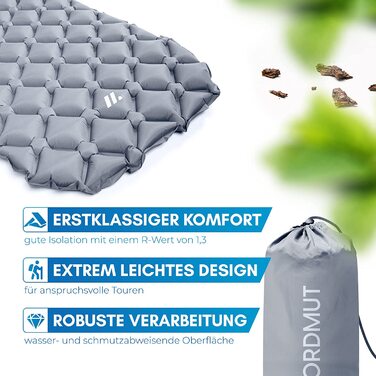 Спальний килимок NORDMUT для кемпінгу з комплектом для ремонту надувний