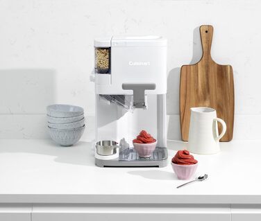 Морозивниця Cuisinart ICE48U для м'якого морозива, джелато, сорбету, безмолочного морозива та замороженого йогурту з автоматичним диспенсером топінгів, 1,42 л, 6 порцій, швидке приготування за 20 хвилин, легке очищення