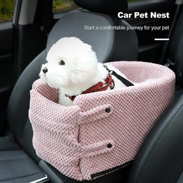 Автокрісло Ergocar для собак, додаткове сидіння для маленьких собак і кішок вагою до 6 кг, м'яке знімне миється Портативне міцне автомобільне автокрісло для собак, Автомобільна Дорожня ліжко для домашніх тварин-рожевий