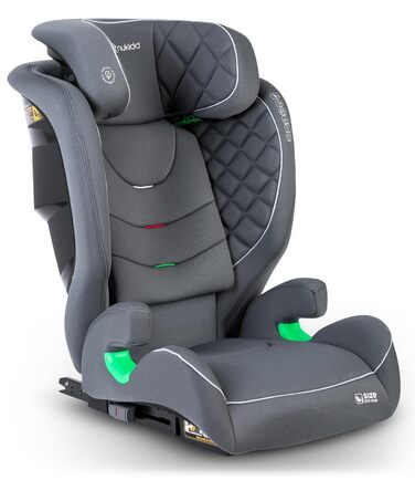 Автокрісло Nukido 15-36 кг для дітей 4-12 років, ISOFIX, регулювання підголівника та кута нахилу, сірого кольору