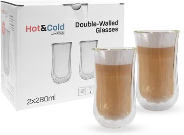 Набір келихів Hot&Cold Latte Macchiato, з подвійними стінками, боросилікатне скло, 2x280 мл