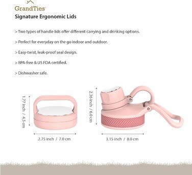 Термопляшка GRANDTIES 946мл з широким горлом та двома кришками - білий слонова кістка. Зберігає холод, для чоловіків та жінок