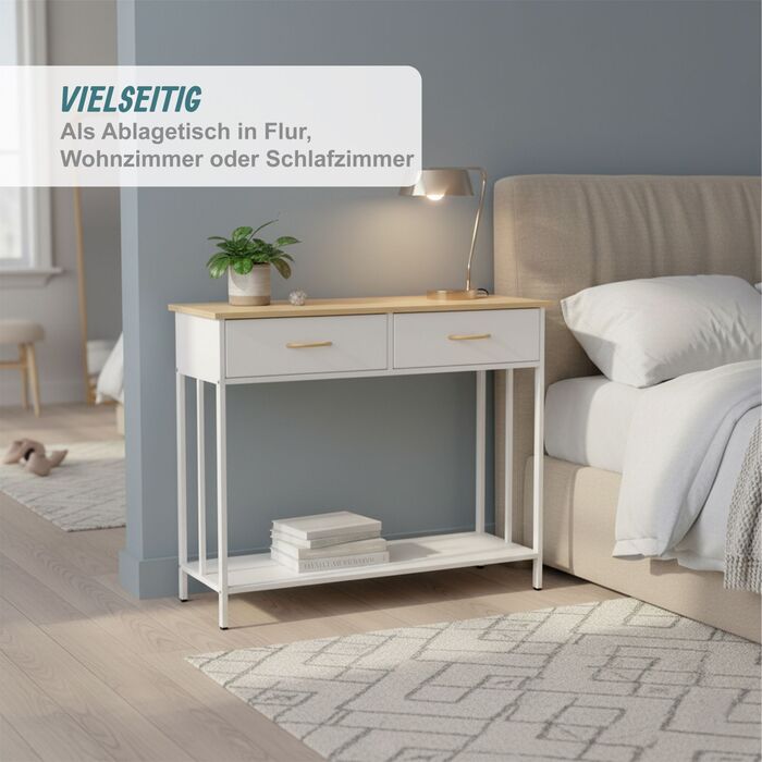 Консольний столик Relaxdays з двома висувними ящиками