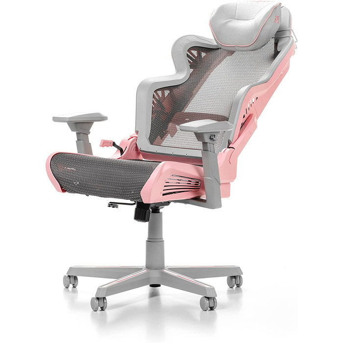 Ігрове крісло DXRacer Air R1S, сітка, сіро-рожеве, до 200 см