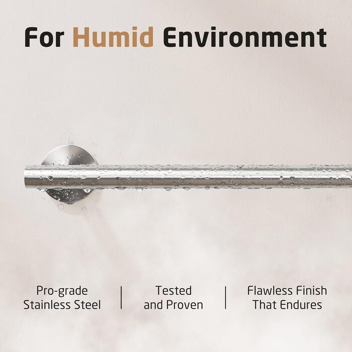 Тримач для рушників настінний, нержавіюча сталь SUS304, 70 см, щітка, KES A2000S70B-2