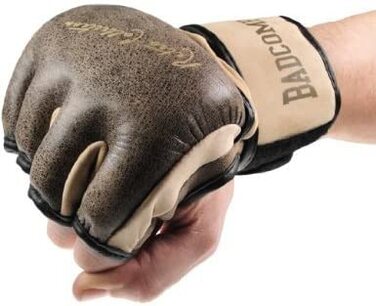 Погані фірмові Ретро рукавички з волової шкіри для ММА I шкіряні тренувальні рукавички без пальців I Gr. S-XL (a - S)