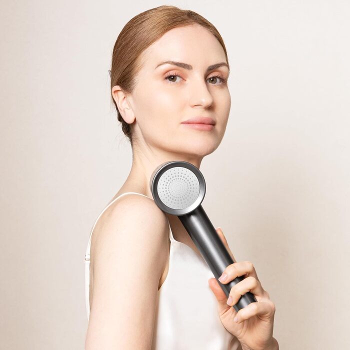 Фільтр для душу MEKO з високим тиском, ручна лійка з 15-шаровим фільтром, шланг 1,5 м, 3 режими, економія води, видаляє хлор, важку воду, важкі метали, темно-сірий