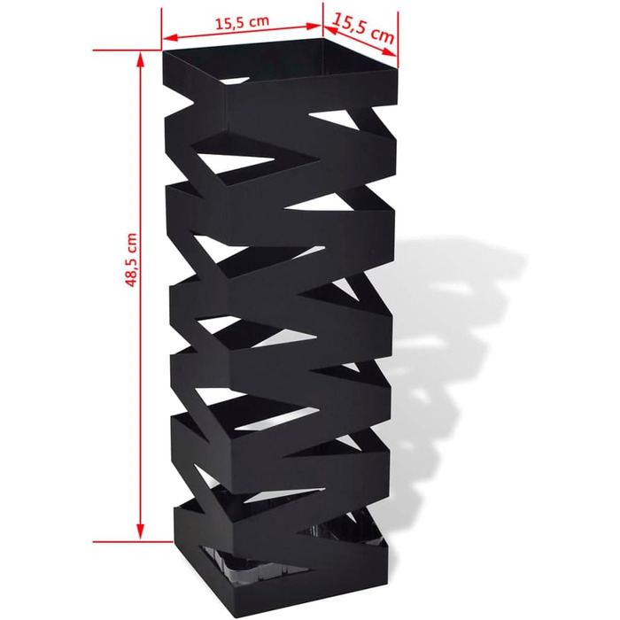 Підставка для парасольки сталева чорна 48,5 см - Regenschirmständer від vidaXL