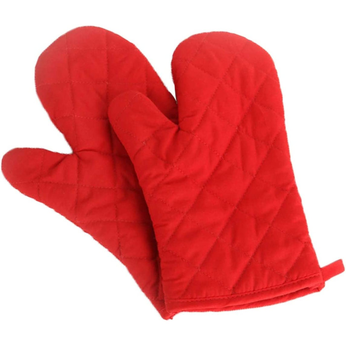 Термостійкі рукавички для духовки потовщені термостійкі рукавички для випічки рукавиці для випічки, бавовна, (червоний, 1 пара)