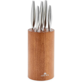 Набір кухонних ножів Gerlach Fine з нержавіючої сталі (5 ножів) у дерев'яному блоці