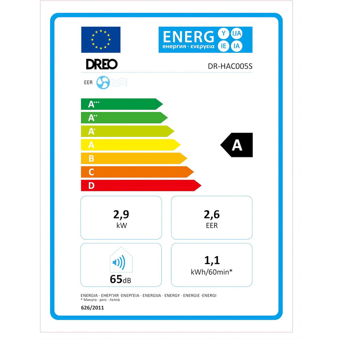 Мобільний кондиціонер Dreo 10000 BTU з охолодженням без дренажу, керуванням через додаток/голос/пульт, таймером 24 години та функцією вентилятора/зневожувача, AC515S