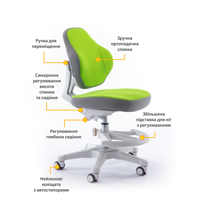 Дитяче крісло Evo-кids Mio Classic Green (арт.Y-405 KZ)
