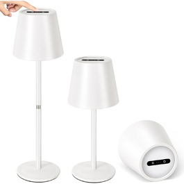 LED настільна лампа OUTON 2 шт. Бездротова, з регулюванням яскравості, 3 режими кольору, USB-C зарядка, IP54, 30 годин роботи, для дому/на вулицю, чорний (2 шт.)
