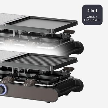 Ракельниця Black+Decker для 8 осіб з натурального каменю, антипригарне покриття, регулювання температури, 1400 Вт, PFOA-free