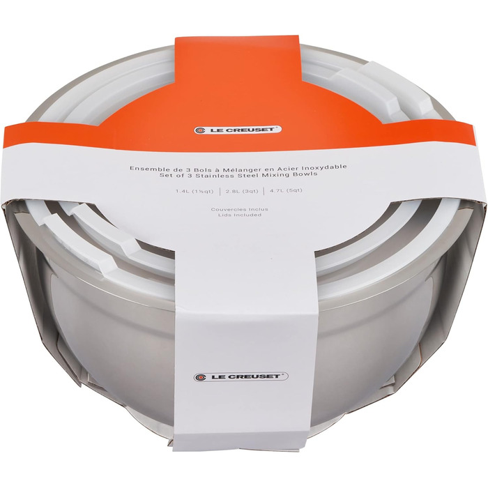 Набір мисок LE CREUSET з нержавіючої сталі (3 шт.) з кришкою, 41901000010000