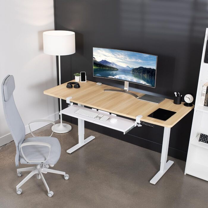 Висувна платформа для клавіатури VIVO, 27 x 11 дюймів (біла), кріплення на струбцині, MOUNT-KB05W