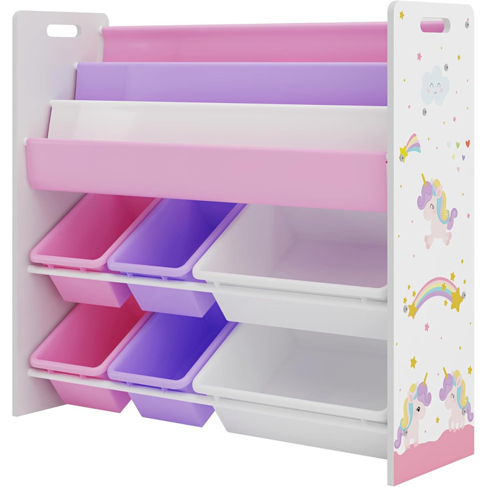 Дитяча полиця для іграшок Einhorn від en.casa: 6 кошиків, 78 x 86 x 27 см