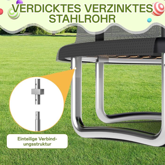 Батут JUMMICO вуличний з сіткою безпеки 183 см (чорний) - Комплект з аксесуарами для монтажу