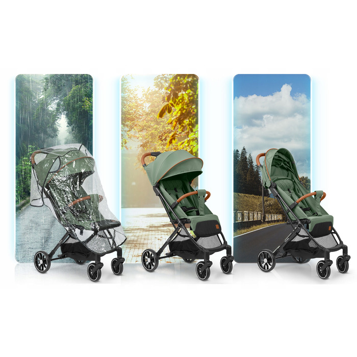 Дитячий прогулянковий візок Nukido Paseo, чорний, з амортизаторами