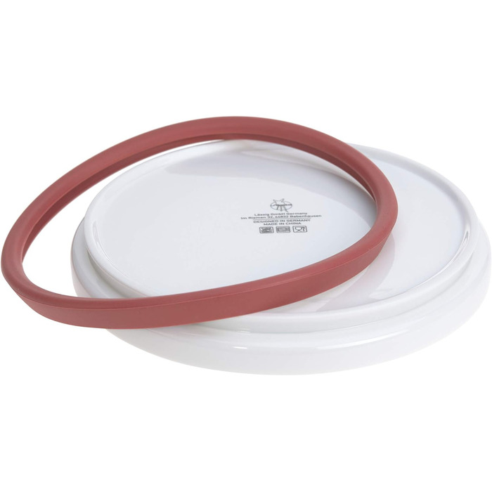 Набір дитячого посуду LÄSSIG Garden Explorer: тарілка, миска, чашка з силіконовим кільцем (червоний)