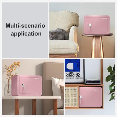 Marcree Cub Safe - Міні-сейф для грошей та особистих речей з ключем (рожевий)