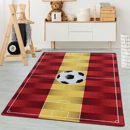 Дитячий килимок Carpetsale24, що миється килимок для ігор, футбольний іспанський килим, килим для хлопчиків і дівчаток, прямокутний, для дитячої, дитячої або ігрової кімнат, Розмір 80 х 120 см 80 х 120 см Жовтий