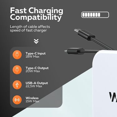 В-1 PowerPack Power Bank, Бездротовий зарядний пристрій, Travel Plug, 10 000 мАг, Швидка зарядка, 5-