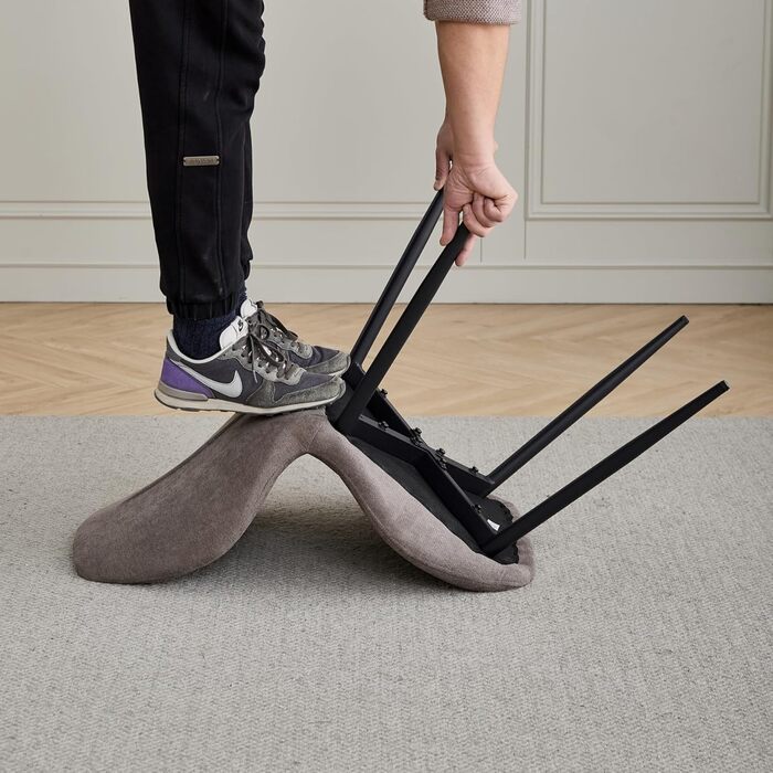 Набір обіднього столу GrandCA HOME: круглий стіл 100 см та 4 сучасні лінові стільці, для вітальні, кухні, їдальні. Колір: темно-сірий + коричневий (під мармур)