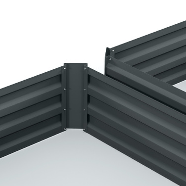 Набір з 2 горщиків для квітів/овочів, вазони для саду, тераси, оцинкована сталь, 100 x 100 x 30 см, темно-сірий