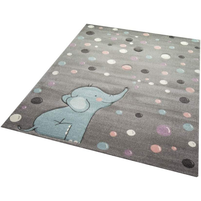 Дитячий килимок Elephant Dots Мильні бульбашки сірий/синій 120x170 см (140x200 см)