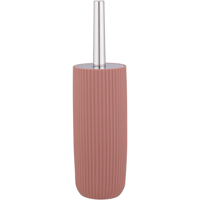 Набір для унітазу WENKO Agropoli закритий тримач для щіток з високоякісного пластику з пластиковою формою і матовою поверхнею, гігієнічна щітка для унітазу Ø 10 х 36,5 см (рожева)