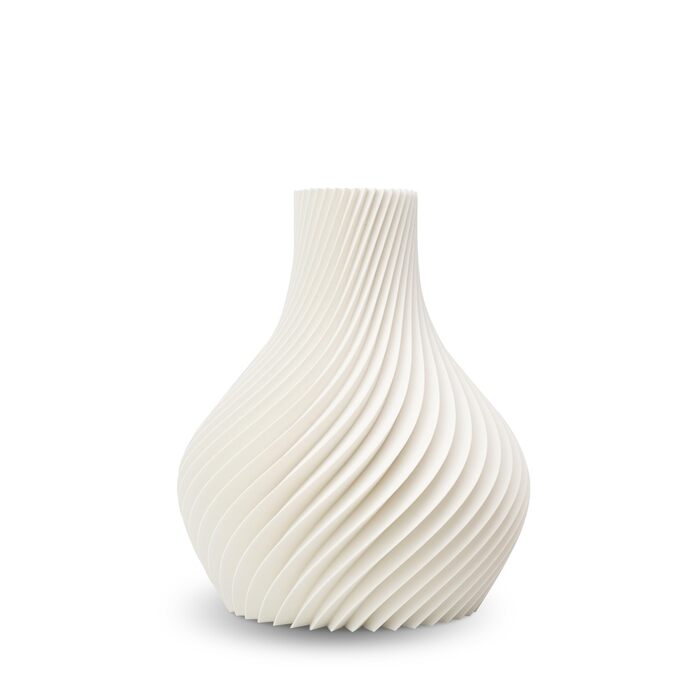 Ваза NATUMO Design 'Bulba' – сучасна ваза для квітів з міцного пластику (біла, 18 см)
