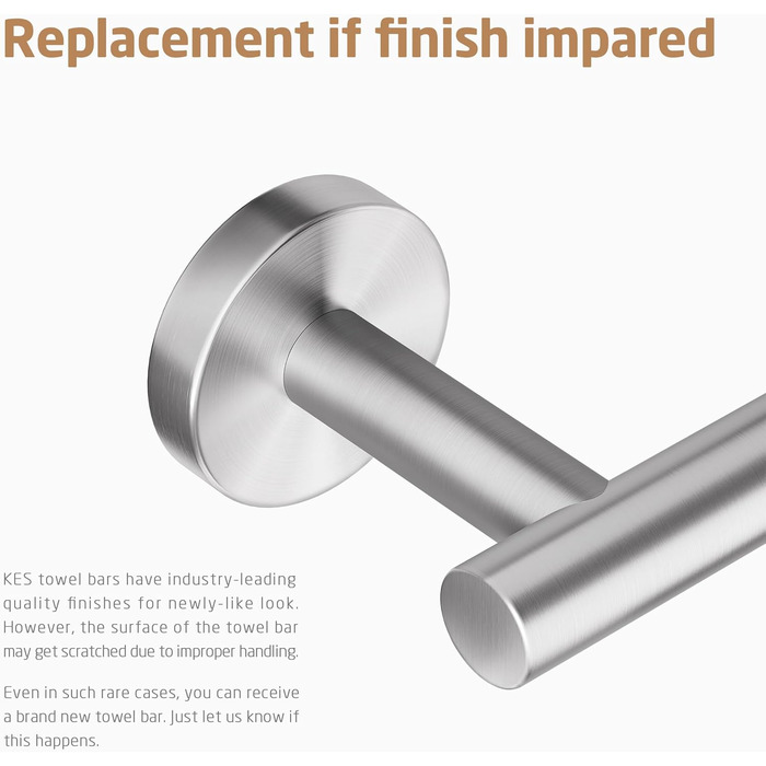 Тримач для рушників настінний, нержавіюча сталь SUS304, 70 см, щітка, KES A2000S70B-2