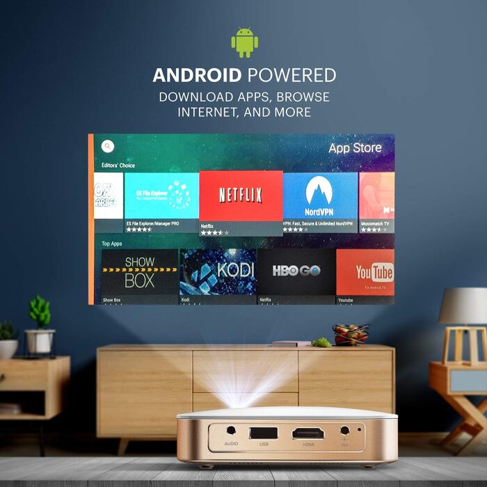 Портативний проєктор KODAK Luma 1080p HD LED DLP з вбудованим динаміком, HDMI, USB та Micro SD - сумісний з iOS та Android